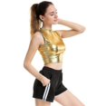 thumbnail image 1 of Women Metallic Tank Tops Shiny Crop Top For Dancing, 1 of 5