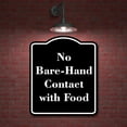 thumbnail image 2 of No Bare-Hand Contact with Food BLACK Aluminium Composite Sign 8.5''x10'', 2 of 9