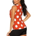 thumbnail image 3 of Lsque Orange And White Polka Dot1 Printed Workout Tank Tops for Women, Athletic Sports Tank Tops, Compression Sleeveless Dry Fit Shirts,Sleeveless Yoga Shirt-Medium, 3 of 9