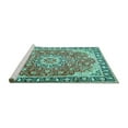 thumbnail image 2 of Ahgly Company Machine Washable Indoor Square Persian Turquoise Blue Traditional Area Rugs, 5' Square, 2 of 4