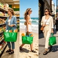 thumbnail image 4 of Feledorashia Reusable Grocery Shopping Bag, Heavy Duty Tote Bag, Large Plastic Woven Storage Bag for Beach Travel Moving Laundry, Waterproof Washable Durable Material with Reinforced Handles, 4 of 6