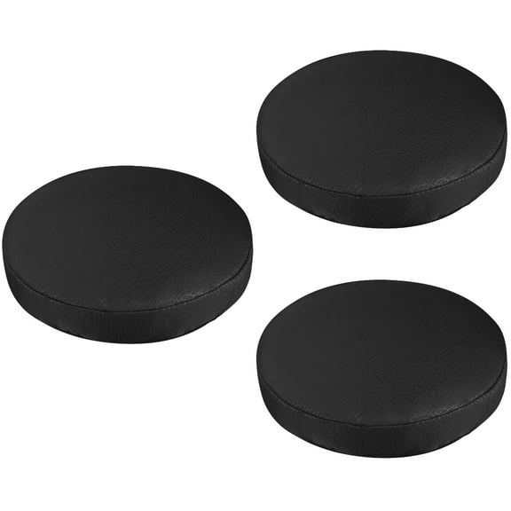 Qiysamall Set of 3 Black Round Chair Covers for Bar Stools, Replacement Seat Protectors, Stretchable and Easy to Install