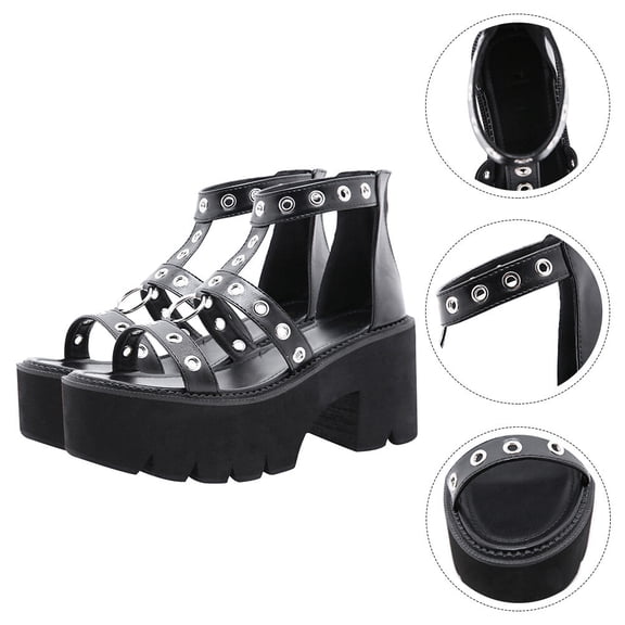 MERRYHAPY 1 Pair Comfortable Elasticity Black High-heeled Sandals for Homecoming and Cocktail