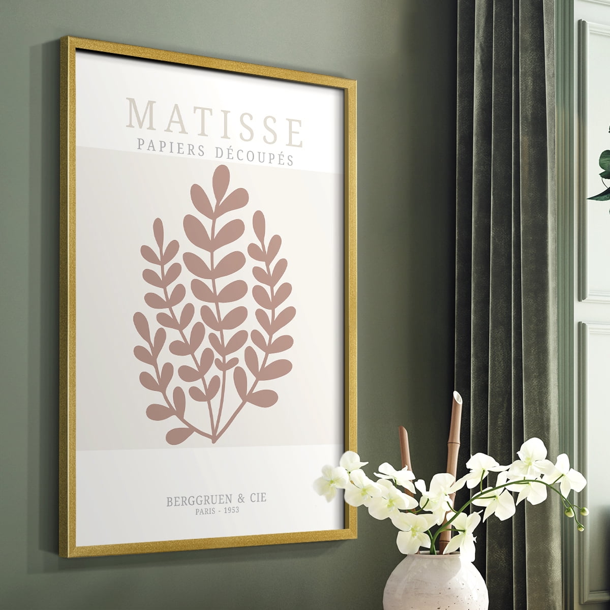 Matisse CDXXXIV in Gold Solid Wood Framed Print No Nail Hanging