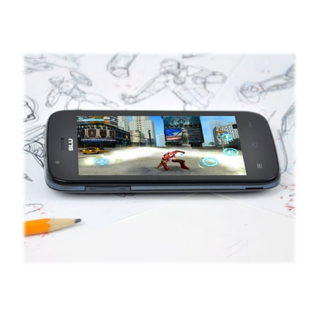 BLU Advance 4.0 - 3G smartphone - dual-SIM - RAM 512 MB / Internal Memory 4 GB - microSD slot - LCD display - 4" - 800 x 480 pixels - rear camera 5 MP - front camera 0.3 MP - black