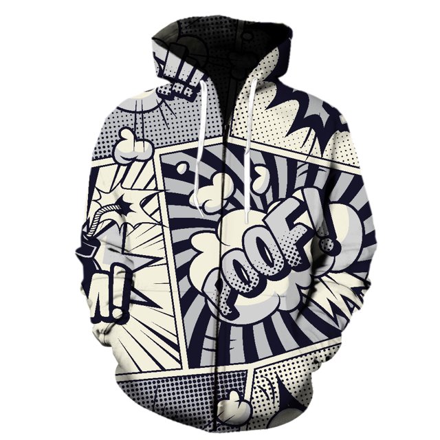 Sudadera con capucha y cremallera para hombre, estilo Harajuku, con estampado 3D, estilo informal, unisex, gran oferta, 2024