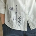 thumbnail image 4 of MHFRRA Camisa de Manga Larga con Bordado Floral para Mujer, Blusa Minimalista Holgada Blanco, 4 of 6