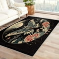 thumbnail image 1 of Moth Rugs for Bedroom - 4x5 Rug - Moth Rug - Peony Butterfly Area Rug - Aesthetic Floral Moon Rugs - Girls Flower Black Carpet, 1 of 7