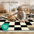 thumbnail image 4 of ODIKA 6'x9' Washable Area Rug Alfombras Contemporary Mosaic Grid Structured Interlocking Para for Queen Size Bedroom, Under Bed, Master Suite, Easy Care, Non-Shedding, 4 of 7