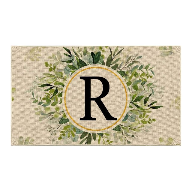 Big sale Letters Doormats Front Door Floral Decor Initials Doormats Outdoor Entrance Home Surname Decoration Indoor Outdoor