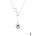 thumbnail image 2 of Delight Jewelry Silvertone Domed Black MPharm Silver tone Elegant Infinity Lariat Necklace, 2 of 4