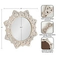 thumbnail image 3 of Kate and Laurel Meera Hand-Carved Wood Mirror, 28 Inch Diameter, Natural Wood, Traditional Starburst Mirror with Carved Frame Details and Decorative Bathroom Mirror Look, 3 of 9