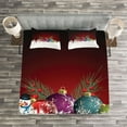 thumbnail image 3 of Ambesonne Christmas Quilted Bedspread Set 3 Pcs, Snowman with Hat, King Size, Multicolor, 3 of 3