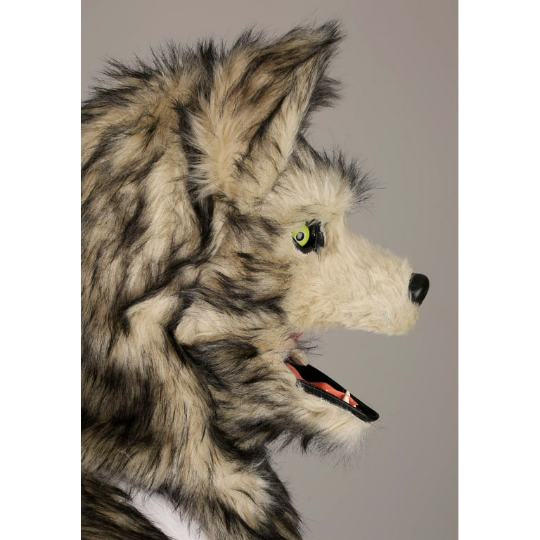 Adult Wolf Costume with Mouth Mover Mask - Walmart.com