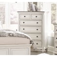 thumbnail image 3 of Antique White Finish Traditional Bedroom Queen Size Bed 2x Nightstands Dresser Mirror Chest 6pc Set Wooden Bedroom Furniture, 3 of 7