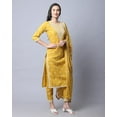 thumbnail image 4 of Rajnandini Women's Pure Cambric Cotton Embroidered Kurta Set With Dupatta (JOPLVL272-XXL_Yellow_XXL), 4 of 5