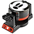 thumbnail image 1 of Disney Mickey Mouse Micro-62 Gaufrier à Double Retour, Noir, Rouge, 1 of 2