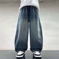 thumbnail image 4 of Boys Baggy Jeans Loose Fit Straight Leg Casual Denim Pants Breathable Elastic Long Trousers Boys Hiphop Clothes 15-16 Years, 4 of 8