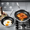 thumbnail image 6 of Innerwell 9.5inch and 11inch  Stainless Steel Frying Pan Set with Lid Nonstick Honeycomb Stainless Steel Cooking Pan Set of 2 Skillet for Cooking with Induction Gas Stovetops, 6 of 7