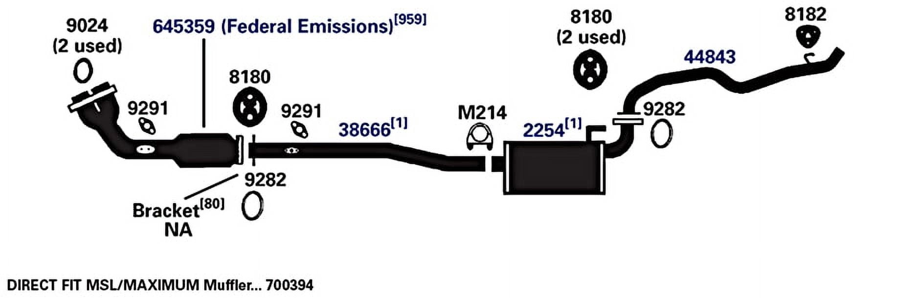 AP 38666 Exhaust Pipe Fits select: 1996-2000 TOYOTA 4RUNNER