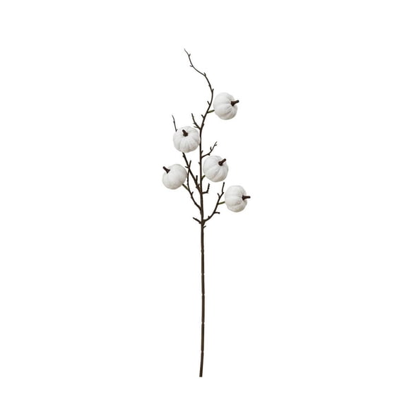 Artificial Pumpkin Pick,Autumn Harvest Decor Fake Flocked Pumpkin Branch for Livingroom Office Theme Party
