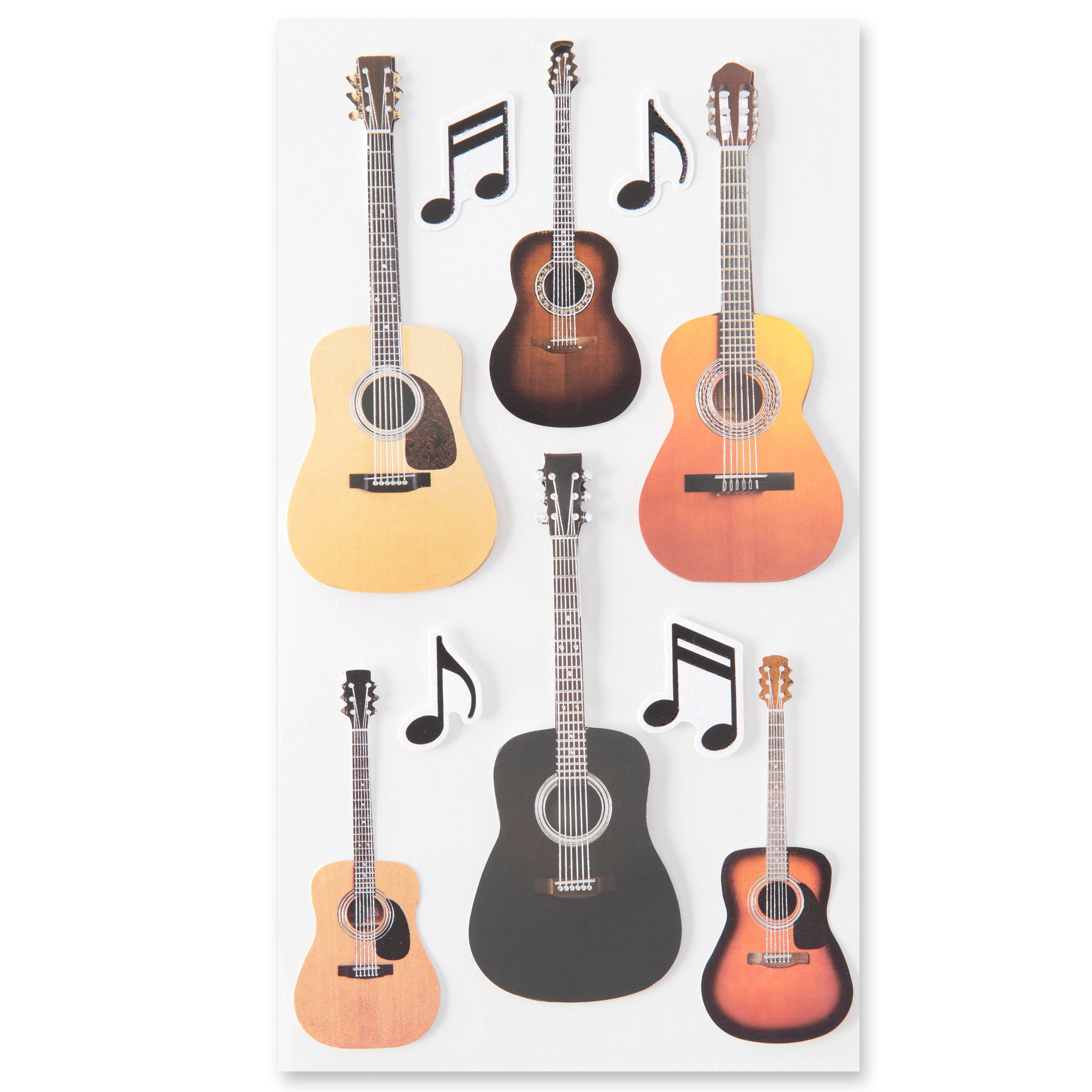 Recollections Acoustic Guitar Stickers, 12 Pack