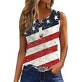 thumbnail image 2 of breaise Independence Day Tank Tops for Women Plus Size Patriotic Red White and Blue Print Tshirts Loose Fit Sleeveless T-shirts Camisole Comfy V Neck Tanks Going Out Tops for Women, 2 of 5