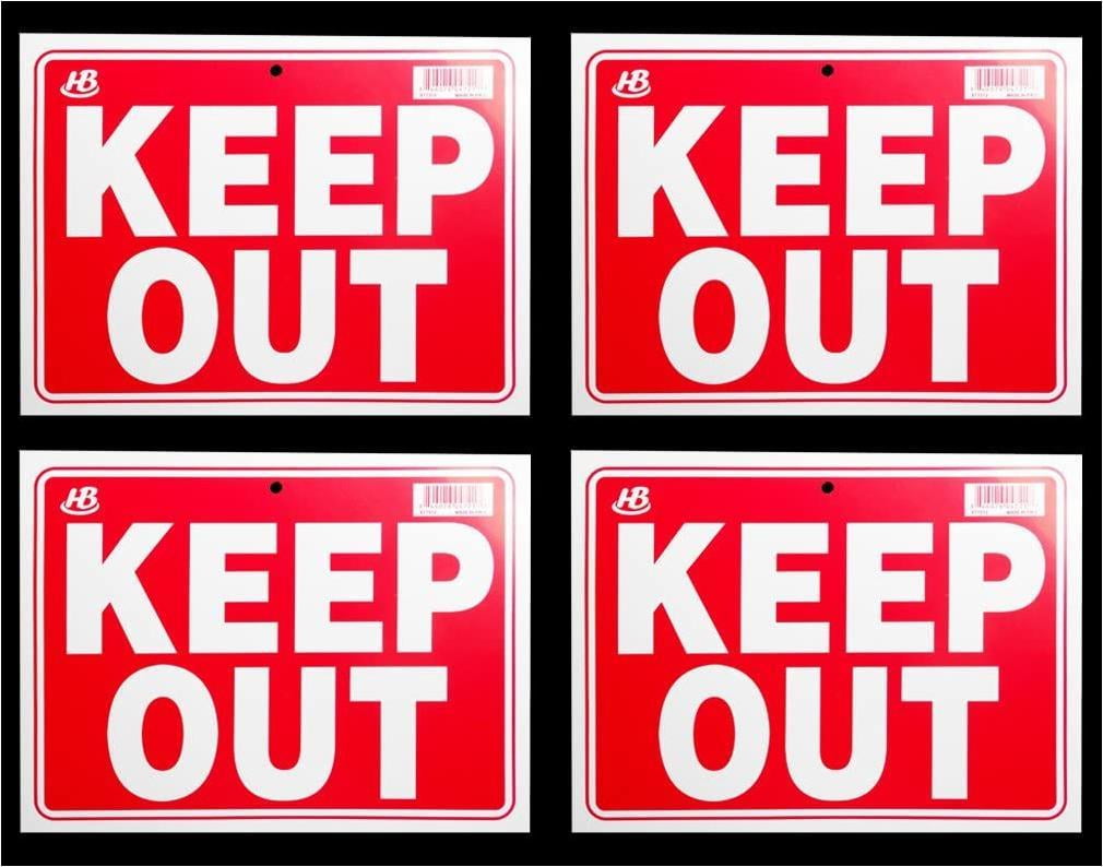 4 Signs KEEP OUT Sign Flexible Heavy Thick Plastic (9 Inch X 12 Inch
