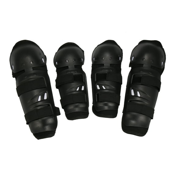 Unique Bargains Motorcycle Knee Elbow Pads with Adjustable Strap for Adults 4pcs