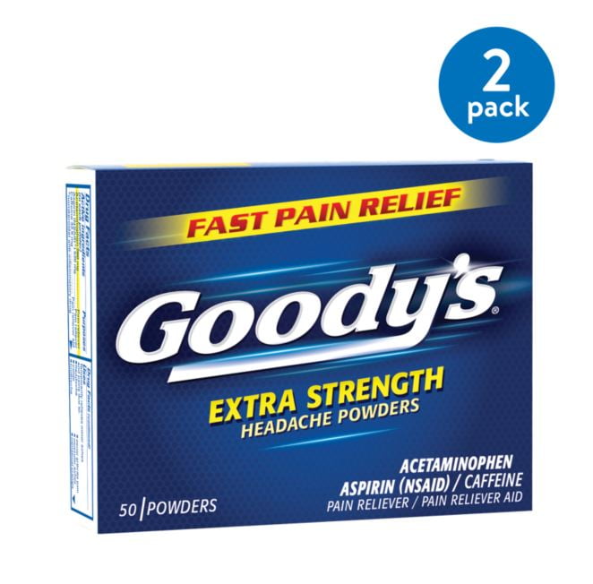 (2 Pack) Goody's Extra Strength Fast Pain Relief Aspirin Powder Stick Headache Powders, 50.0 CT