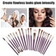 thumbnail image 3 of 1 juego de brochas de maquillaje de viaje, brocha para sombra de ojos, brocha para colorete corrector de contorno de base, fibra sintética, púrpura, 3 of 7