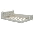 thumbnail image 5 of Generic Queen Size Upholstered Platform Bed with 2 Reading Lights, White, 5 of 9