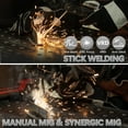 thumbnail image 2 of YESWELDER 185Amp MIG Welder, Gas/Flux Core MIG, Stick, Aluminum MIG Capable (Spool Gun Compatible), Dual Voltage 110V/220V, LED Display, Synergic Control, 2 of 5