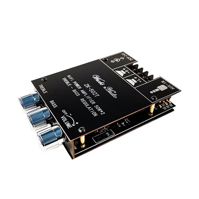 50W*2 Bluetooth audio amplifier module AUX BT5.0 audio input left and right channel output power amplifier board with volume control