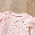 thumbnail image 3 of Toddler Baby Girls Knit Long Sleeve T Shirt Ribbed Sweatshirt Top Floral Pants Tracksuit Clothes, 3 of 7