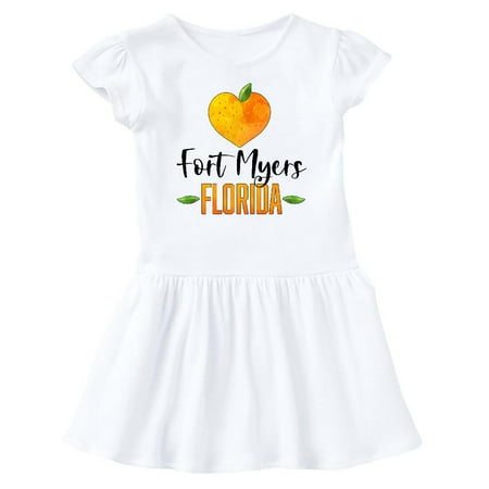

Inktastic Fort Myers Florida Orange in Heart Gift Baby Girl Dress