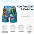thumbnail image 5 of Balery Little Sea Turtles Mens Swim Trunks Swim Shorts for Men Quick Dry Inseam Beach Shorts with Compression Liner Pocket-Large, 5 of 9