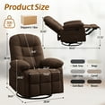 thumbnail image 2 of Korser Manual Swivel Rocker Recliner Chair for Living Room,Small Recliner Sofa for Small Spaces,Linen Fabric,Brown, 2 of 7