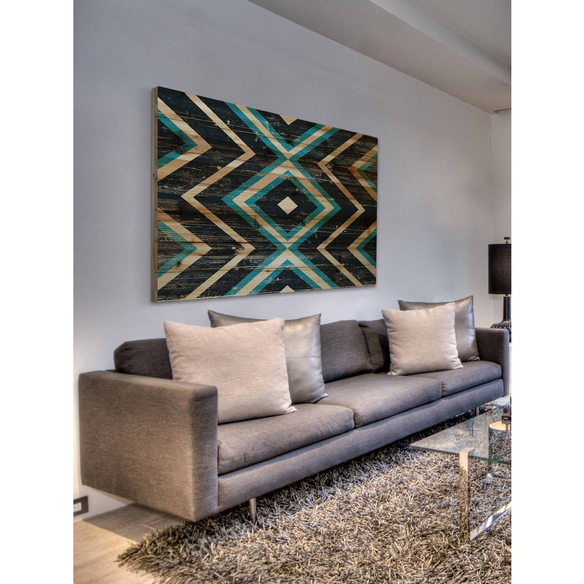 Marmont Hill - "Converging Lines" Painting Art Print on Natural Pine Wood