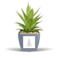 thumbnail image 1 of White  mas Tree Origa Fake Pineapple Flower Pot Vase Mini Decor, 1 of 3
