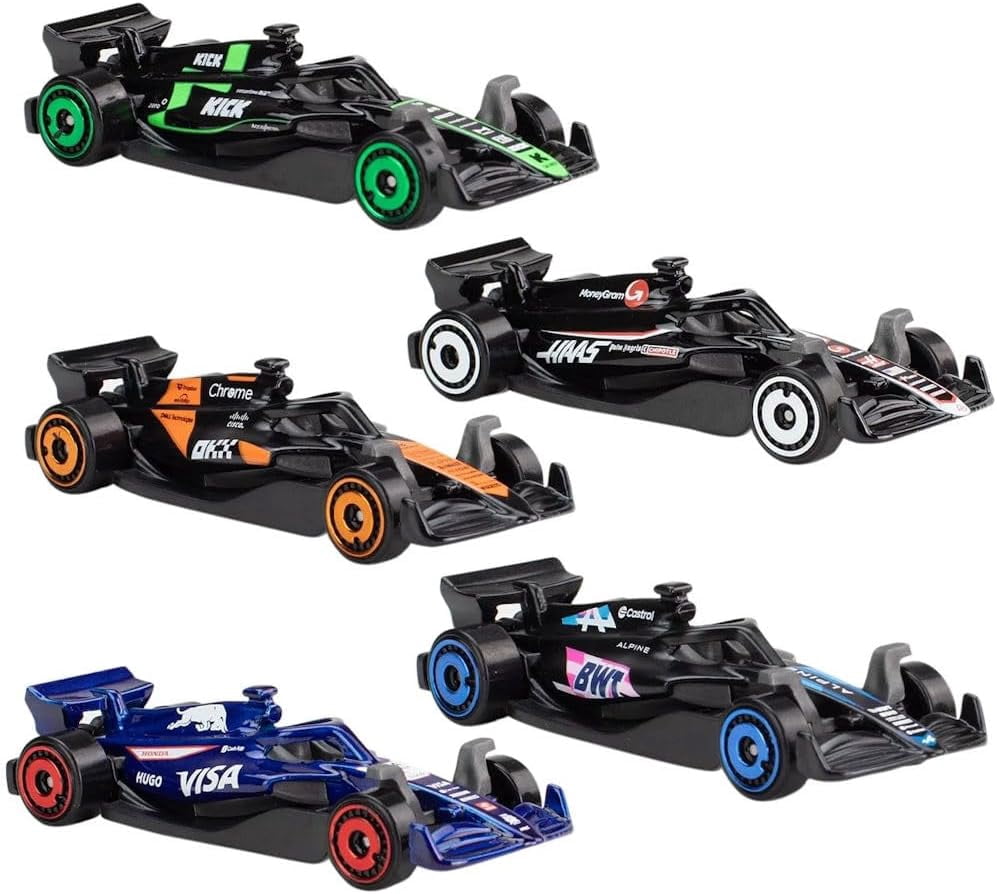 Hot Wheels Formula 1 Die-Cast Cars Bundle of 2 x 5-Pack, F1 2024 and 2025 Teams, Ages 3+