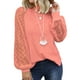 thumbnail image 2 of Tops de Manga Larga NikouMX de Encaje Hueco blusa de Cuello Redondo S M L XL 2XL, 2 of 7