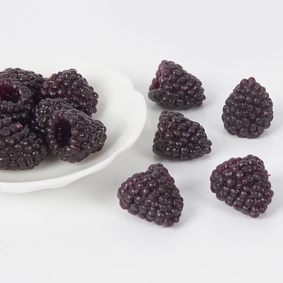 OFFIGAM 12Pcs Black Fake Raspberry Photo Prop Durable Decorative Fruit Model for Kitchen and Party Display
