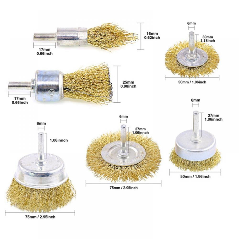 6MM Rotary wire wheel cup brush cleaning sanding Rust Paint Weld Removal Grinder