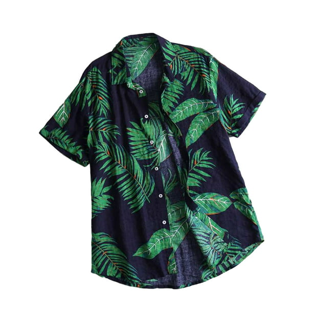 Calsunbaby Mens Hawaiian Short Sleeve Shirt Summer Casual Beach Tops ...