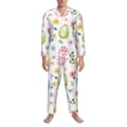 thumbnail image 3 of Naloa Easter Egg3 Men’s Pajamas Set - Long Sleeve Button Down Sleep Shirt and Pajama Bottoms Sleepwear Set-, 3 of 7