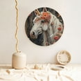 thumbnail image 5 of Daiia Vintage Floral White Horse Printed Pattern Ceramic Plate Dinner Plates Bone China Decorative Plates with Display Stand Art Ceramic Ornaments for Wall Hanging Decoration-10in, 5 of 6