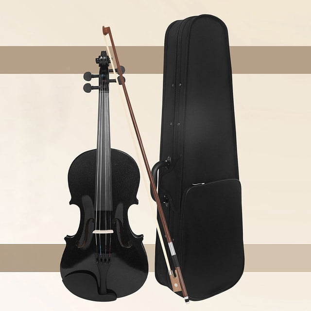 Violín 4/4 Violín negro hecho a mano Violín acústico ligero para educación musical