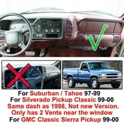 XUKEY Dashboard Cover For Chevy Silverado C1500 C2500 C3500 1997 1998 Chevrolet Suburban/Tahoe 1997-1999 Dash Mat Carpet
