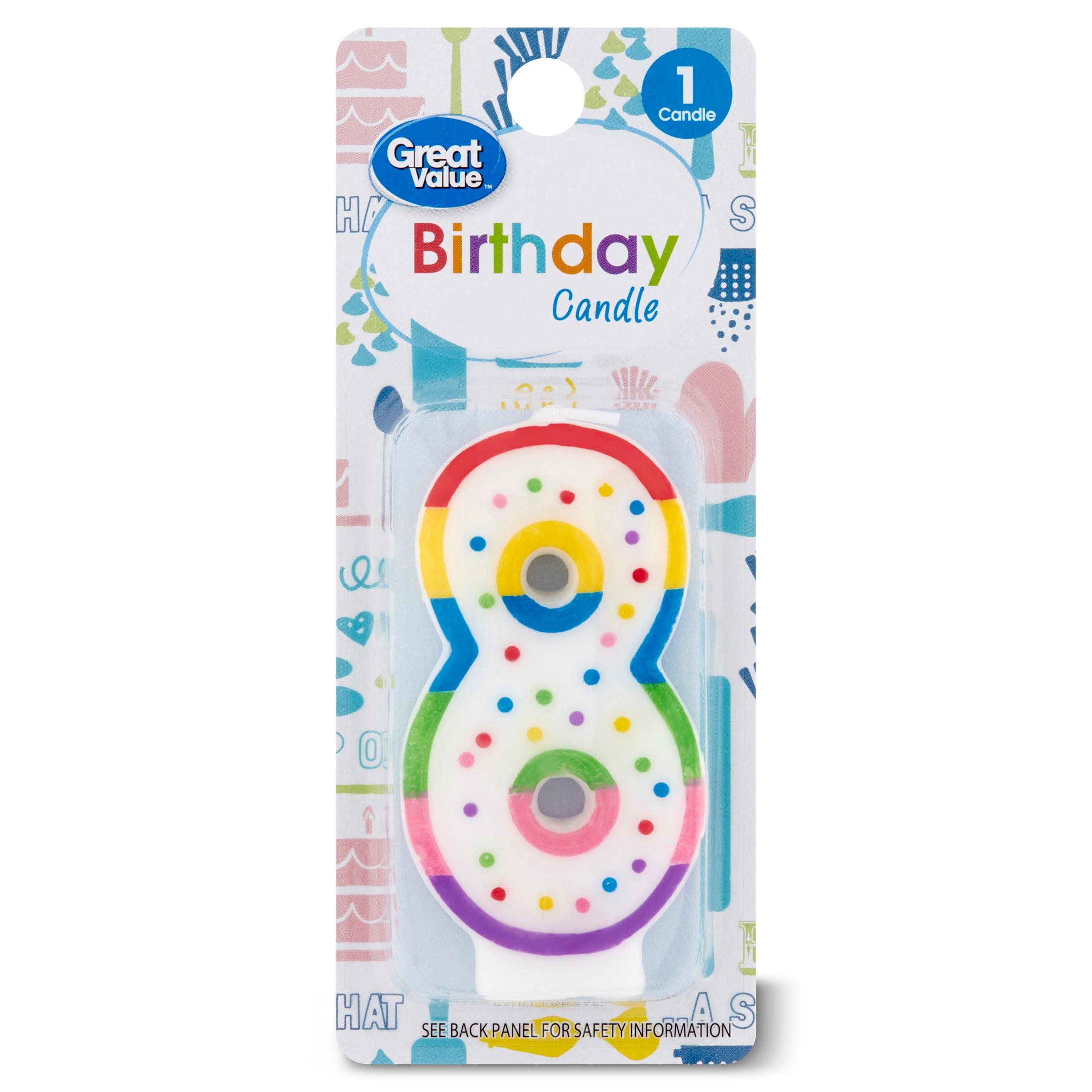 Great Value Birthday Party Candle Number 8